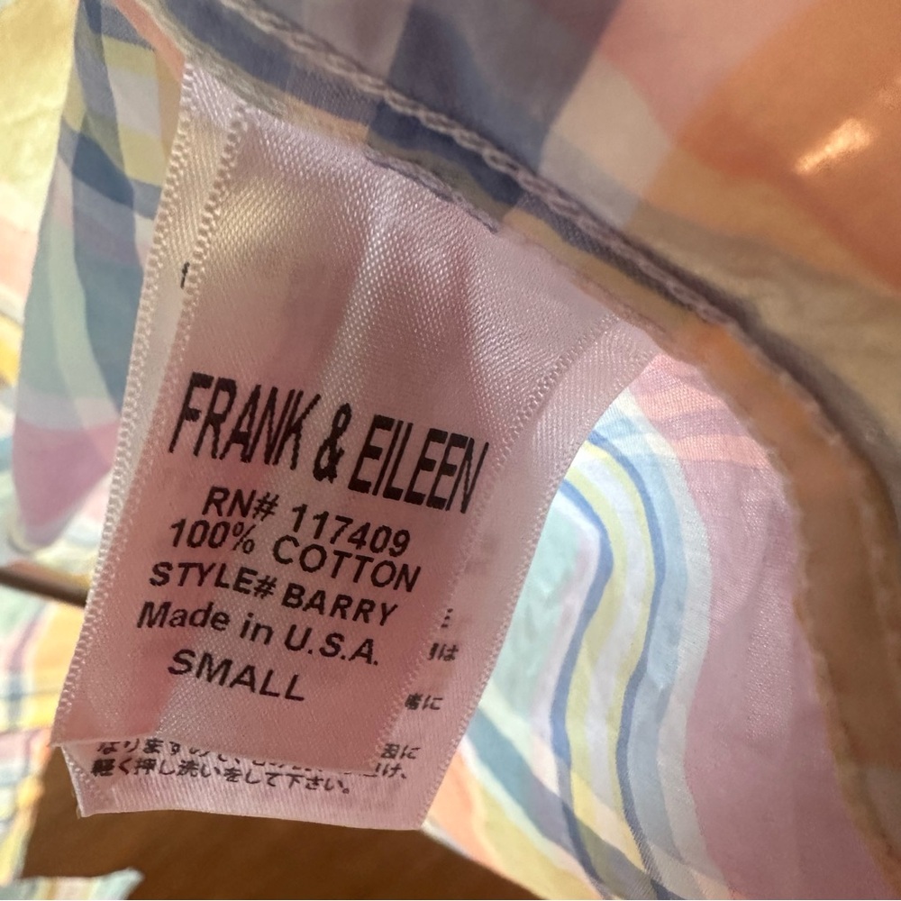 Frank & Eileen Pastel Plaid Preppy Button Down Shirt Size S 100% cotton - Picture 6 of 6
